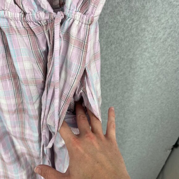 Sundance Willa Tulip Wrap Midi Dress Size 14 Plaid Check Purple Lavender Pockets - Picture 3 of 14